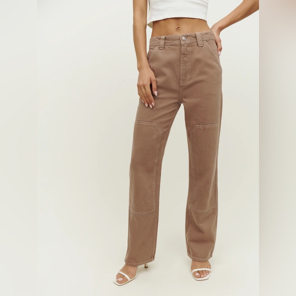 Reformation Straight Leg Jeans in Brown